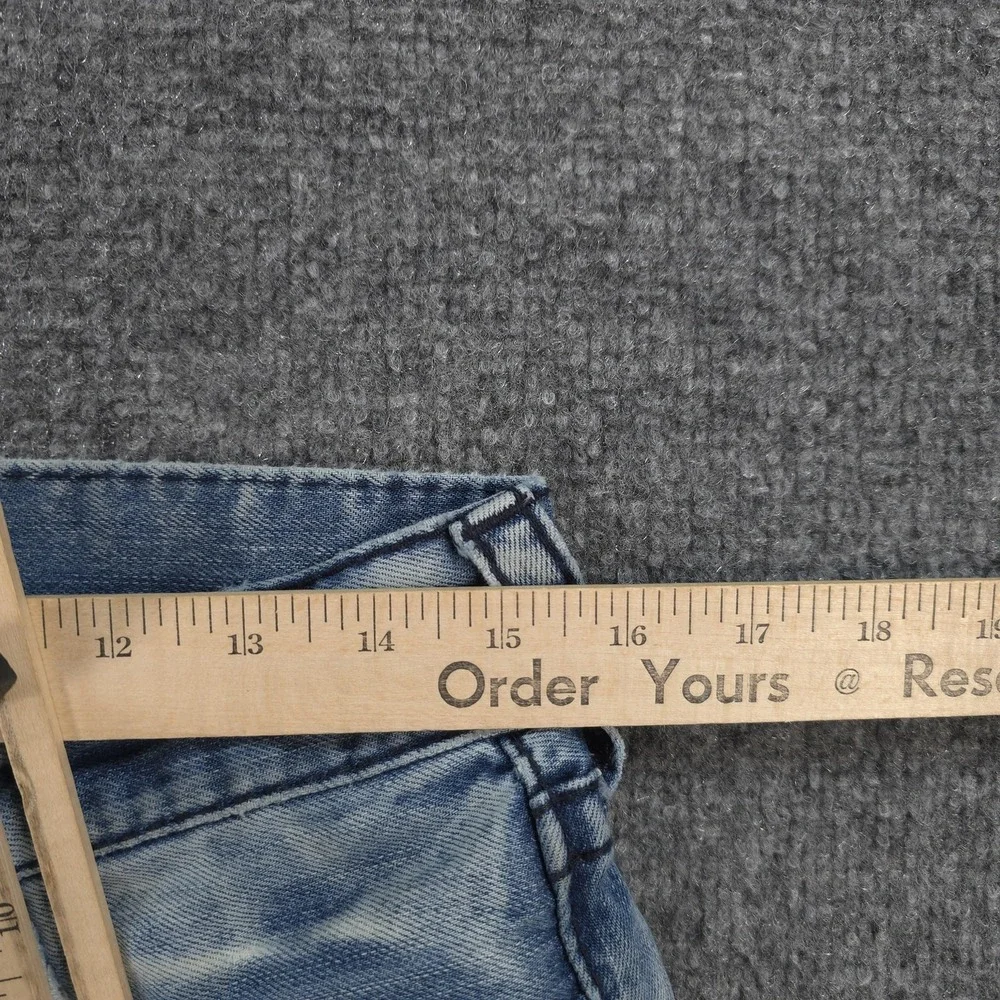 True Religion Jeans Mens 30x33 Light Wash Denim Ricky Straight Logo Casual Prep
